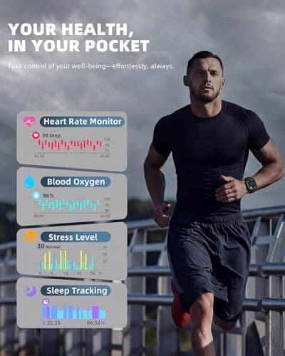 KIPTUMTEK T7 Smart Watch for Men and Women with Fitness Tracking and Bluetooth Calling