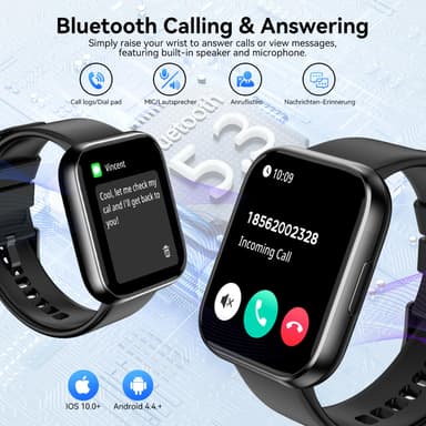 Smart Watch for Men with 1.85" HD Display, Bluetooth Calling, and 130+ Sport Modes