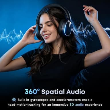 Hybrid Active Noise Cancelling Bluetooth Over-Ear Headphones with 120H Playtime