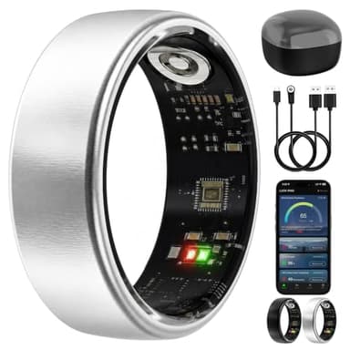 Azomabox Smart Ring Silver 7 – Comprehensive Health Monitoring with Gesture Control