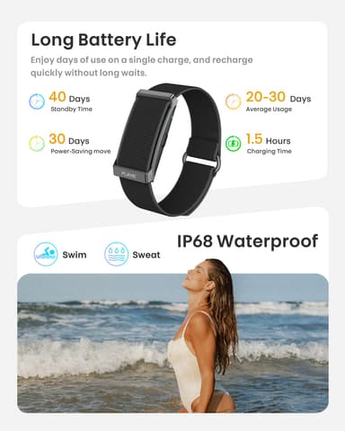 Smart Bracelet Health & Fitness Tracker with 24/7 Heart Rate, Blood Pressure Monitoring, Sleep Analysis, 170+ Sport Modes, and Long Battery Life