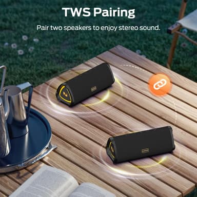 Monster Prism Portable Bluetooth Speaker - 20W Stereo, IPX6 Waterproof, TWS Pairing, 24H Playtime